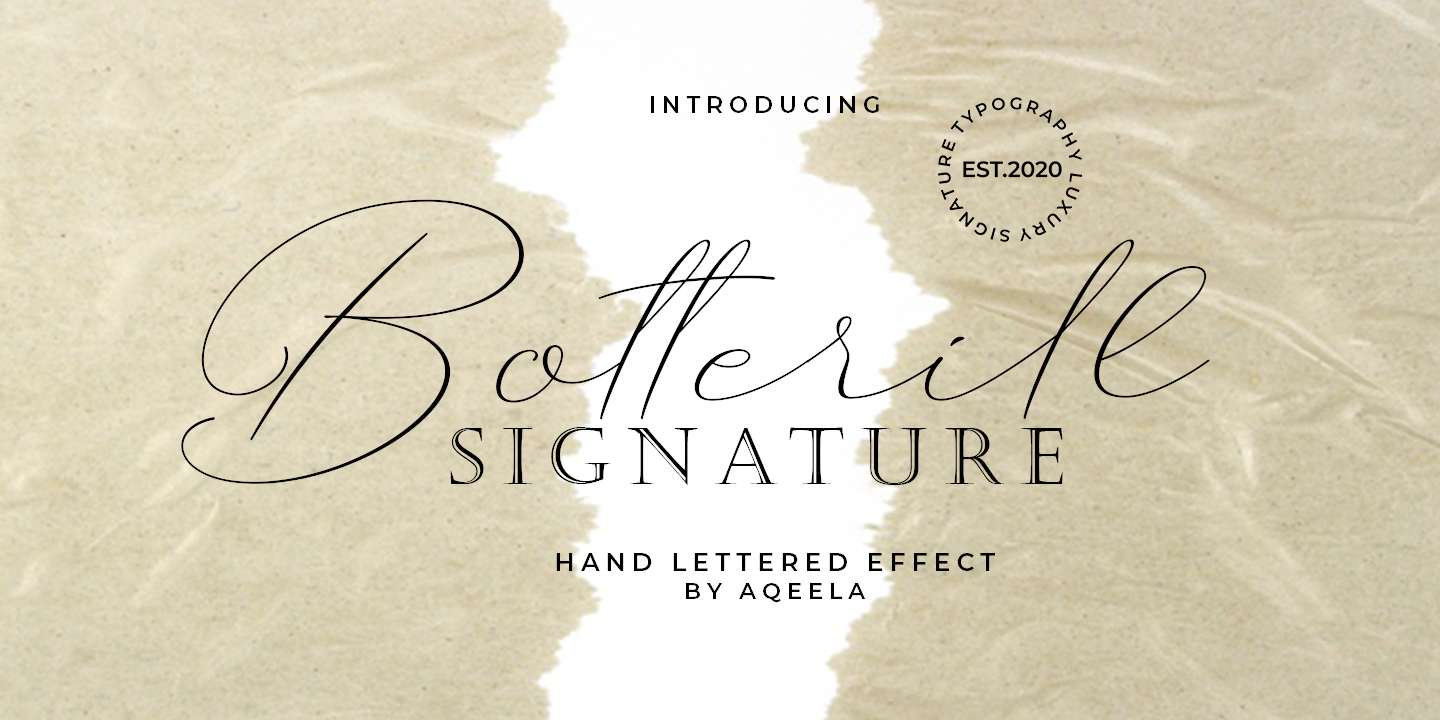 Пример шрифта Botterill Signature Regular